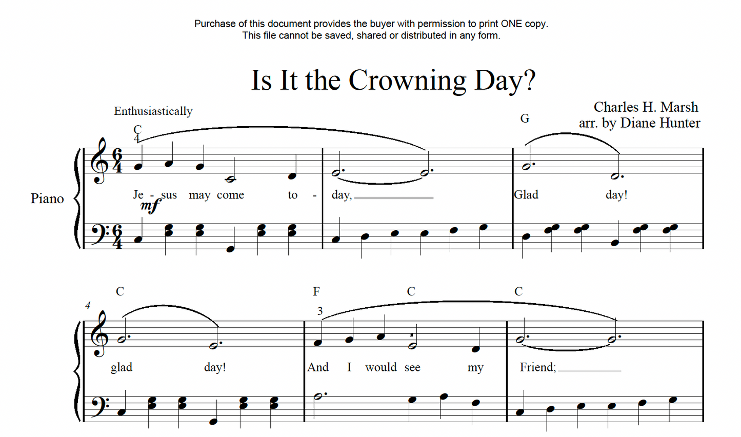 Is It the Crowning Day? (PDF Download)