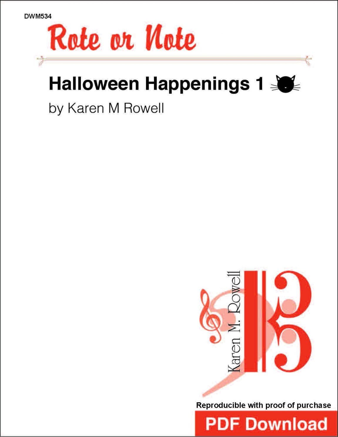 Rote or Note: Halloween Happenings 1 (PDF Download)