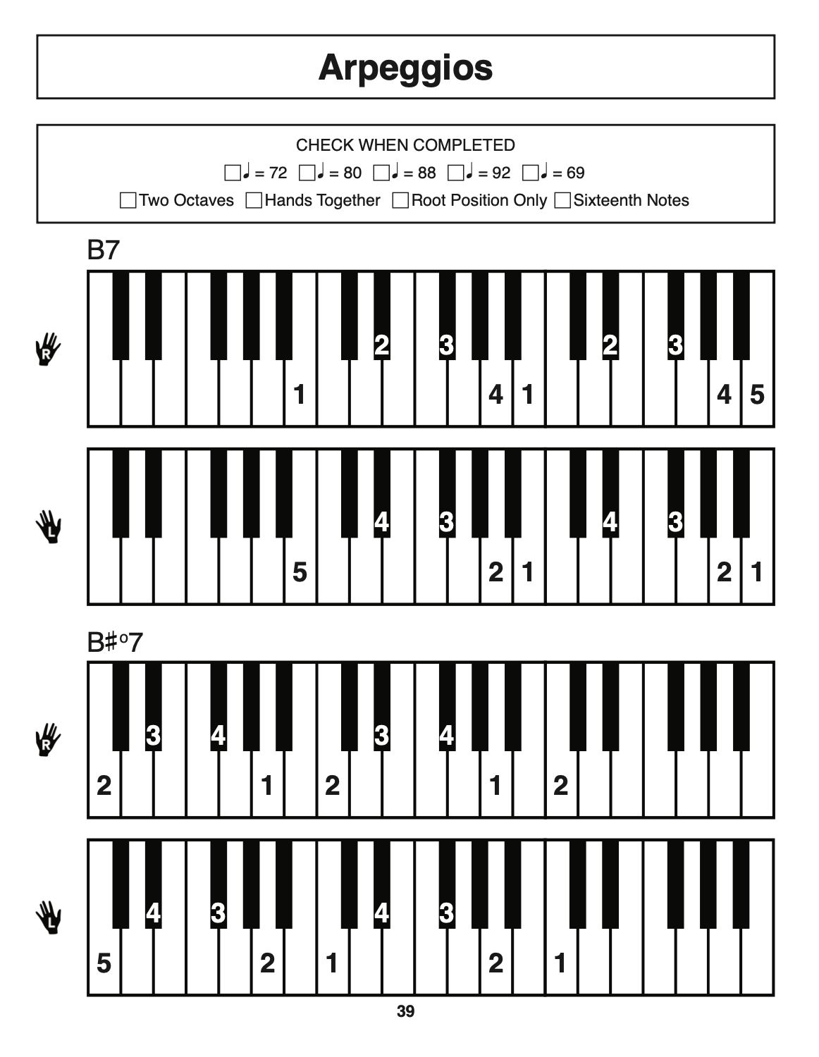 Arpeggios sample page from Easiest Technique Book Ever! 8